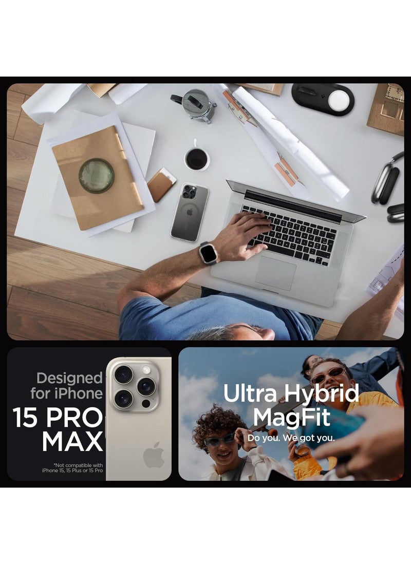 Spigen - Ultra Hybrid MagFit for iPhone 15 Pro Max Case Cover with MagSafe - Graphite - Image 1