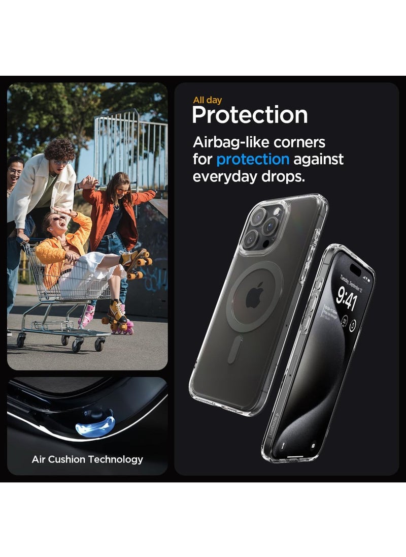 Spigen - Ultra Hybrid MagFit for iPhone 15 Pro Max Case Cover with MagSafe - Graphite - Image 1