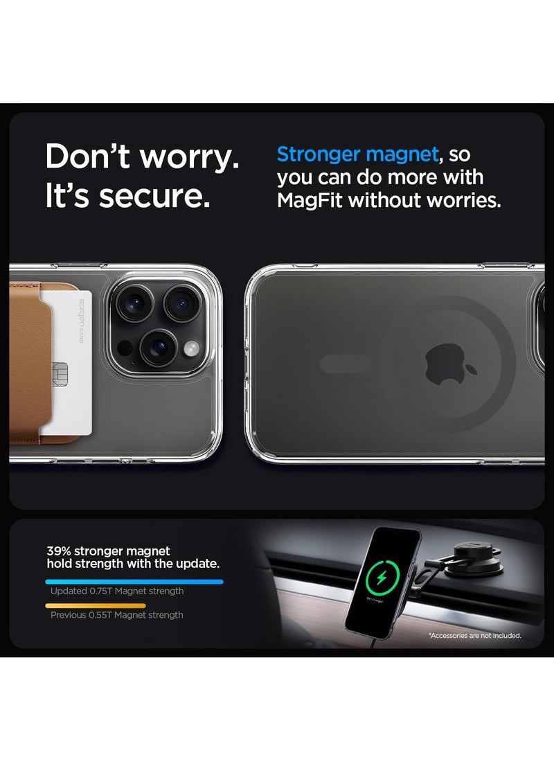 Spigen - Ultra Hybrid MagFit for iPhone 15 Pro Max Case Cover with MagSafe - Graphite - Image 1