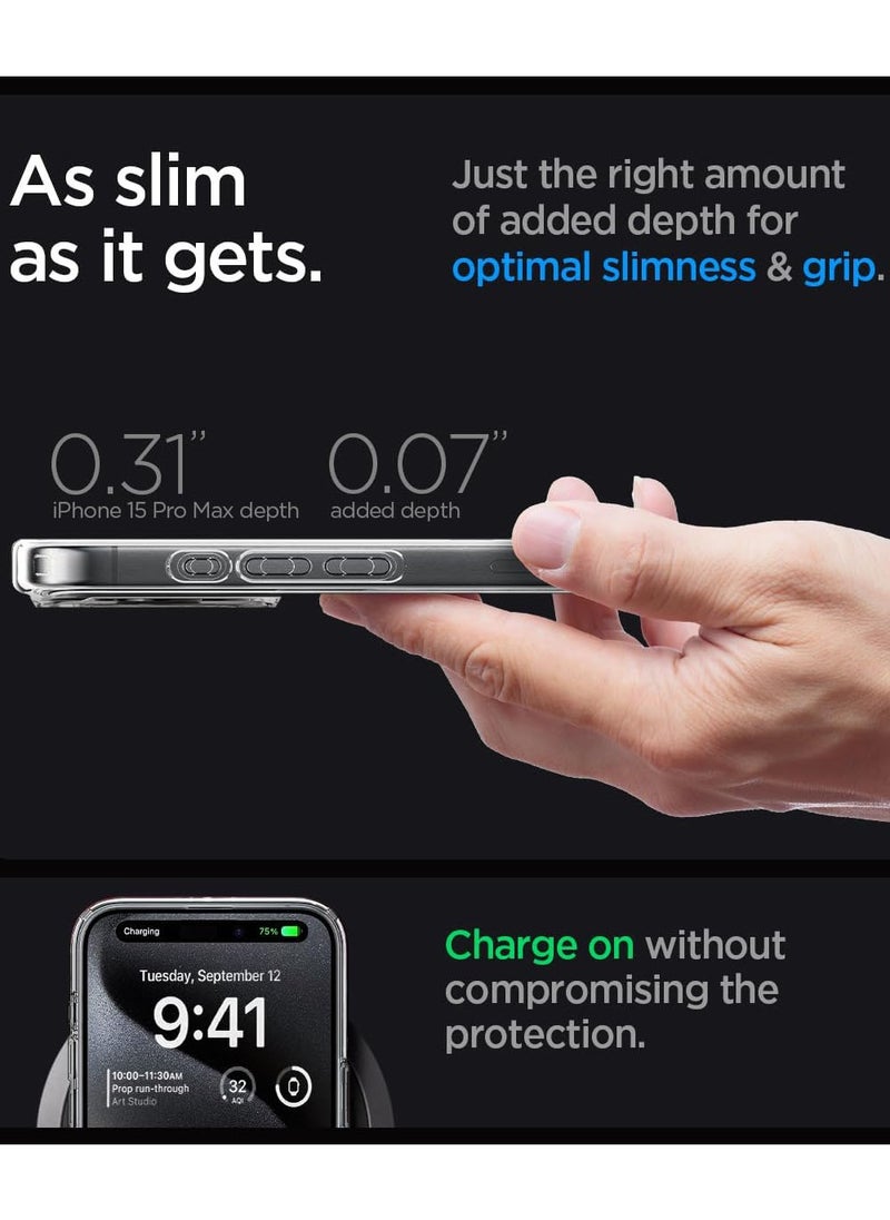 Spigen - Ultra Hybrid MagFit for iPhone 15 Pro Max Case Cover with MagSafe - Graphite - Image 1