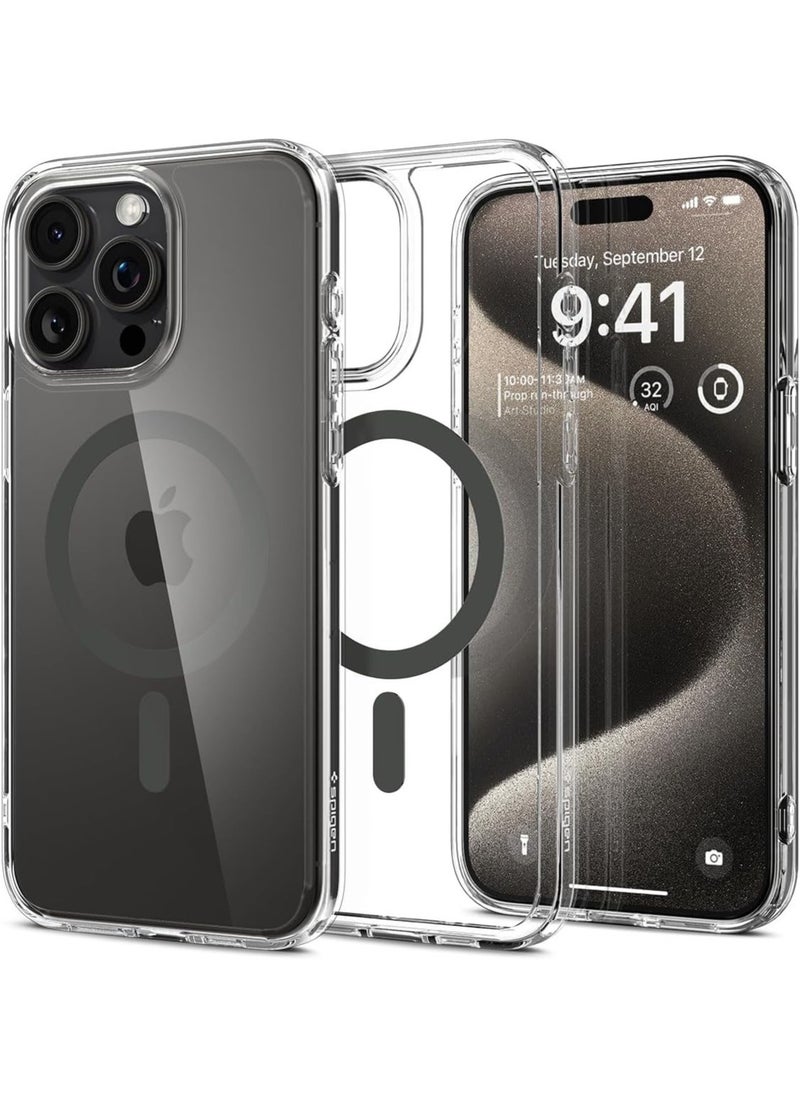 Spigen - Ultra Hybrid MagFit for iPhone 15 Pro Max Case Cover with MagSafe - Graphite - Image 1