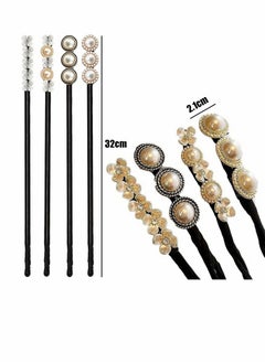 Excefore Lazy Flower Hair pin, 4 Pcs Vintage Pearl Flower Hair pin  - Image 2