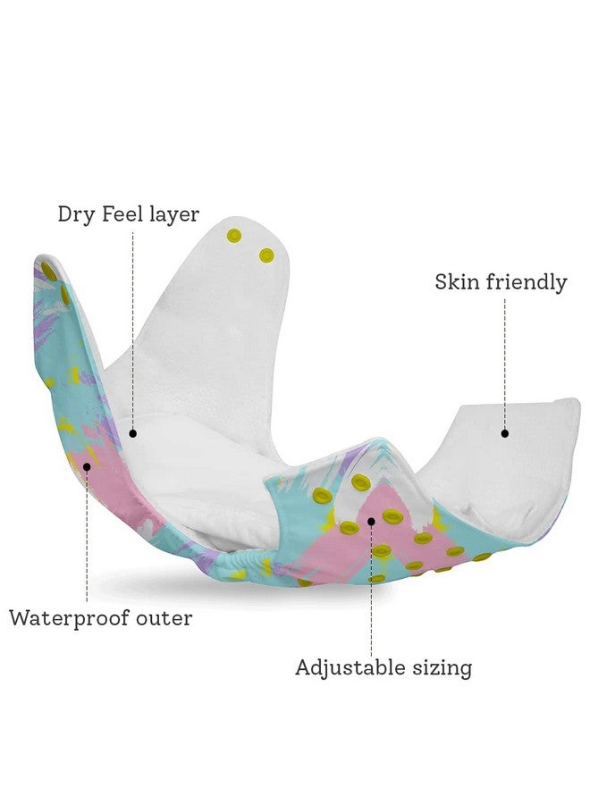 SuperBottoms BASIC Pack of 6 Side Leakage Proof Reusable Cloth Diaper with Quick Dry UltraThin pads|Freesize, Rash Free, for Kids 0-3 Yrs|Stay Dry & Lasts up to 3Hrs|3 Shell + 3 Pads - Assorted - Image 4