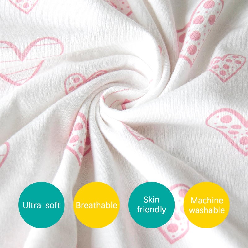 Biloban Organic Cotton 2 Pack Kids Toddler Pillowcase for Children Toddler Pillows 13"x 18" or 14"x19", Envelope Travel Toddler Pillow Cover Case (Pink Print) - Image 2