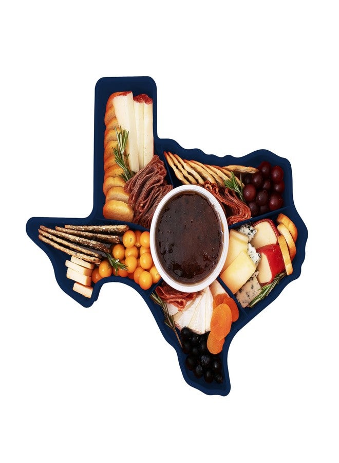 KOLORAE Texas Serving Tray - 6 Compartment Texas Serving w/Dressing Cup. Great for Entertaining. Entertaining Platter. Party Serving Platter - Image 2
