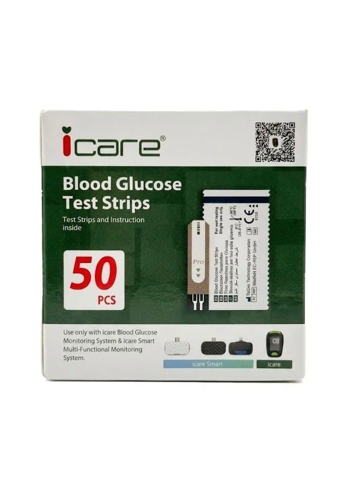 ICare Blood Glucose Test Strips  50 Pcs - Image 1