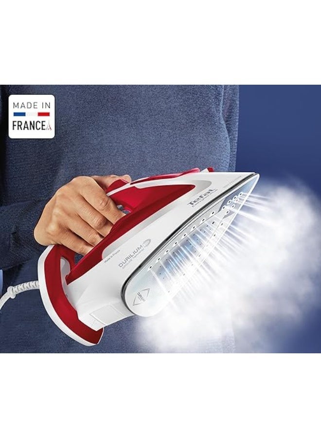 Tefal Easygliss Plus (Made in France), Steam Iron, Auto-off, 2500 W, 195 gmin, Red/White - FV5717E0 270 ml 2500 W FV5717E0 Red / White - Image 3