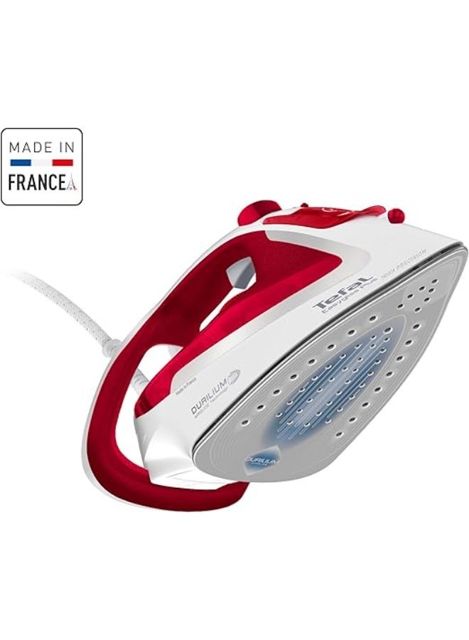 Tefal Easygliss Plus (Made in France), Steam Iron, Auto-off, 2500 W, 195 gmin, Red/White - FV5717E0 270 ml 2500 W FV5717E0 Red / White - Image 1