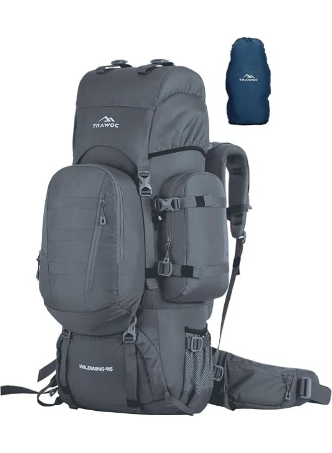 TRAWOC WILDWING 95L Internal Frame Travel Backpack with Detachable Daypack (80+15) / Camping Hiking Trekking Bag Large Rucksack for Men & Women BHK007 - Image 1