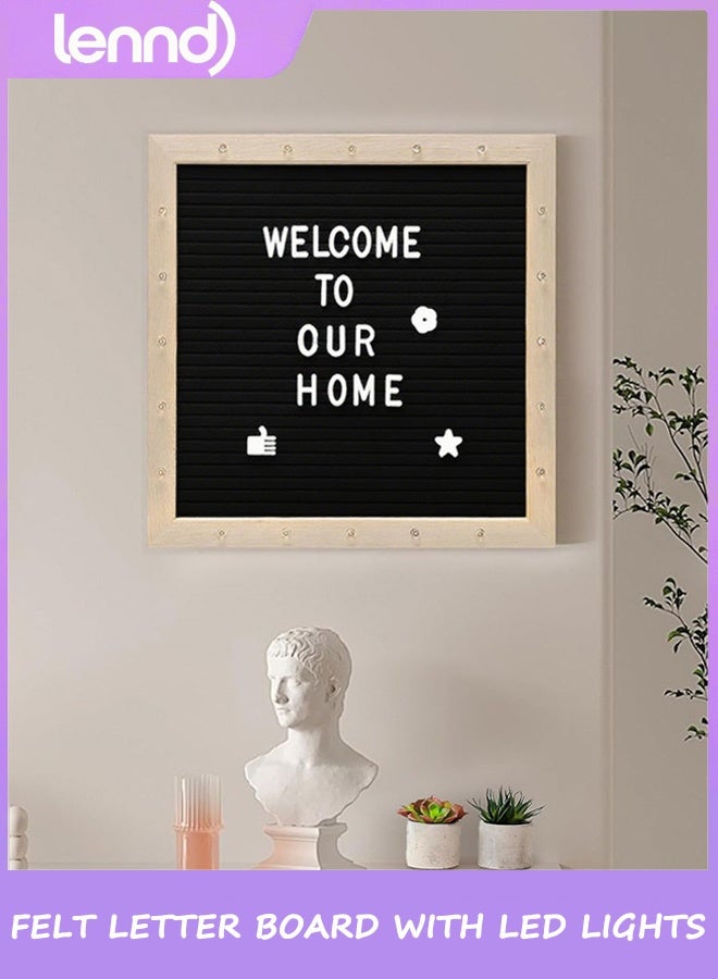 LENND Light up Felt Letter Board Sign with LED Lights -  Changeable Message Board Wall Mounted with Tripod Stand Letters for Birthday Housewarming Gifts Parties Home Decor - Image 2