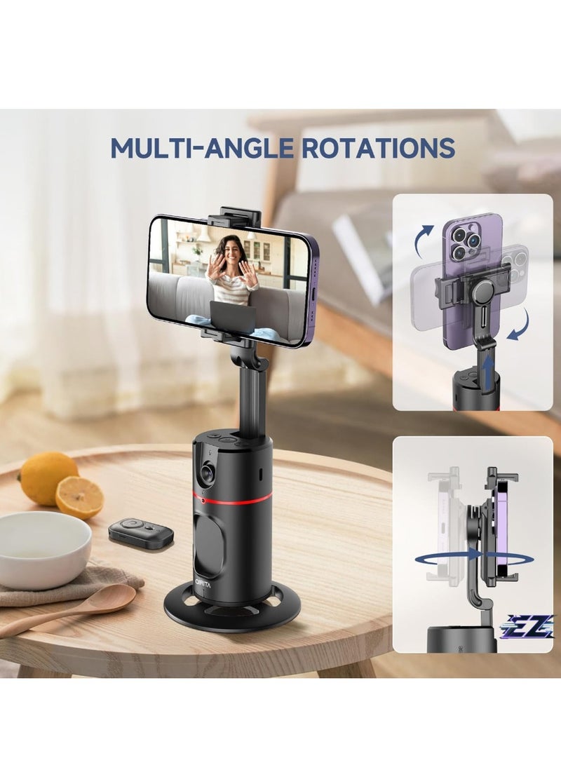 ELTRAZONE حامل ثلاثي القوائم بتتبع الوجه التلقائي - دوران ذكي 360° لجسم كاميرا الهاتف للمحتوى و تيك توك مع جهاز تحكم عن بعد، قابل للتمديد، قابل للشحن (أسود) - Image 4