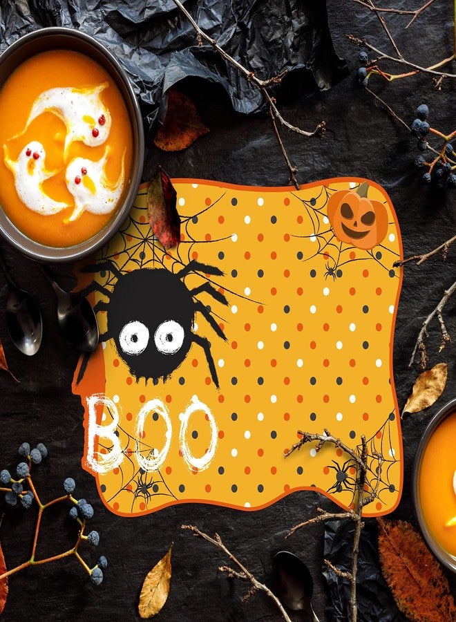 MCEAST 6 Pack Halloween Plastic Placemats Halloween Pumpkin Spider Ghost Waterproof Table Mats Assorted 6 Styles Halloween Party Table Decorations for Home Kitchen Dining, 16 x 12 Inches - Image 5