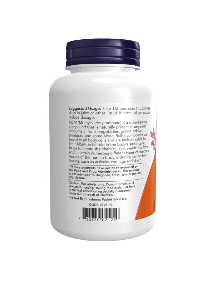 now Supplements, MSM (Methylsulfonylmethane) Powder, Supports Healthy Cartilage*, Joint Health*, 8-Ounce - Image 3