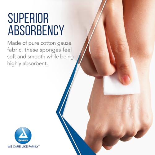 dukal Dynarex Sterile Gauze Pads - Absorbent Cotton Fabric With Folded Edges - Soft, Durable, Individually Wrapped Dressing - 4x4", 12-Ply - Box of 100 Pads - Image 3