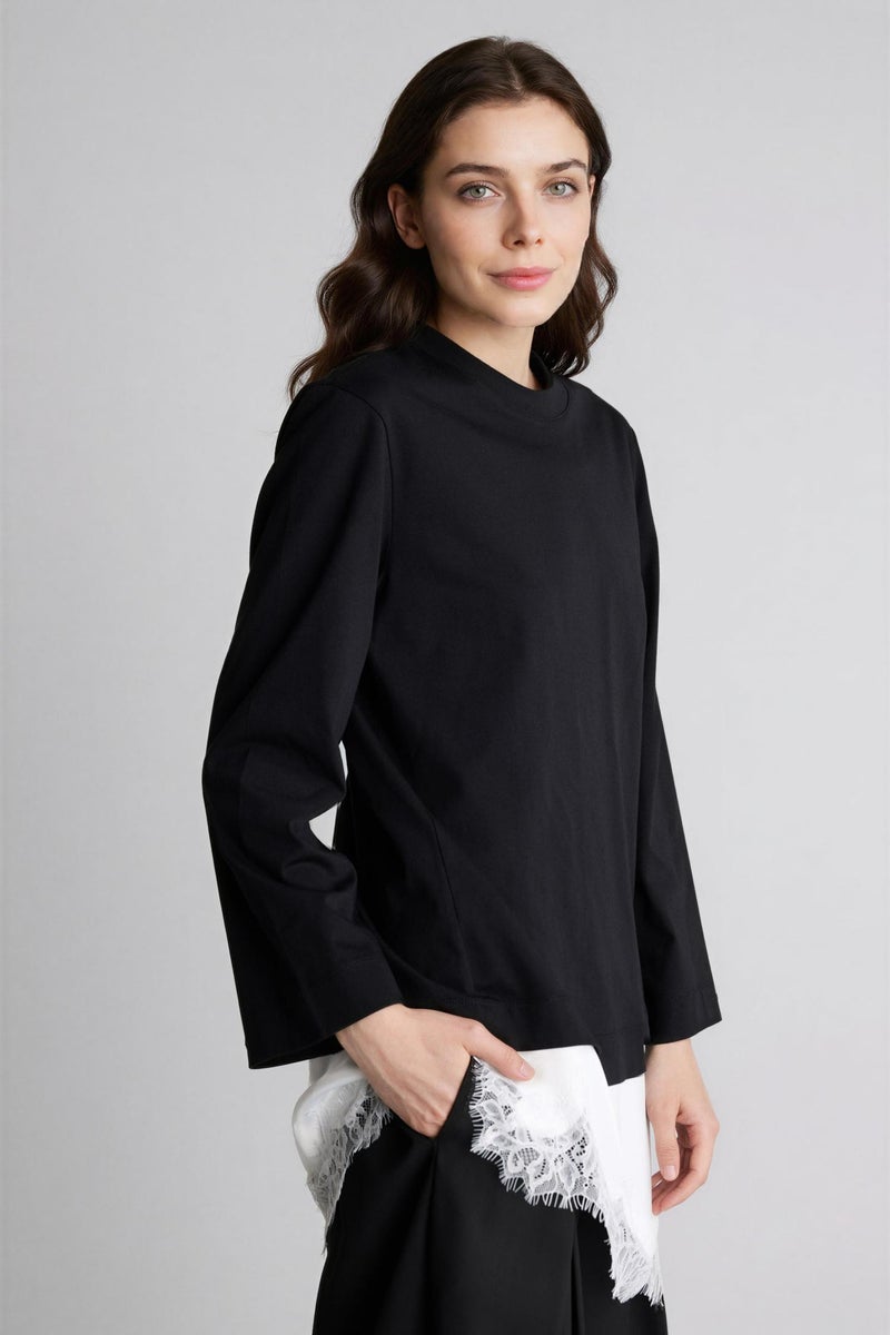 DeFacto Black Woman Regular Fit Crew Neck Short Sleeve Tunic Casual - Image 5