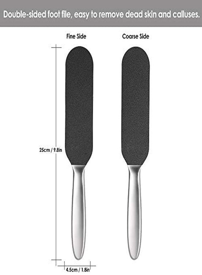 RADIONICS Stainless Steel Foot Rasp Kit 1Double Side Foot File+10pcs Sandpaper Pedicure Dead Skin Remover Cuticle Callus Rasp Foot Care Tool - Image 4