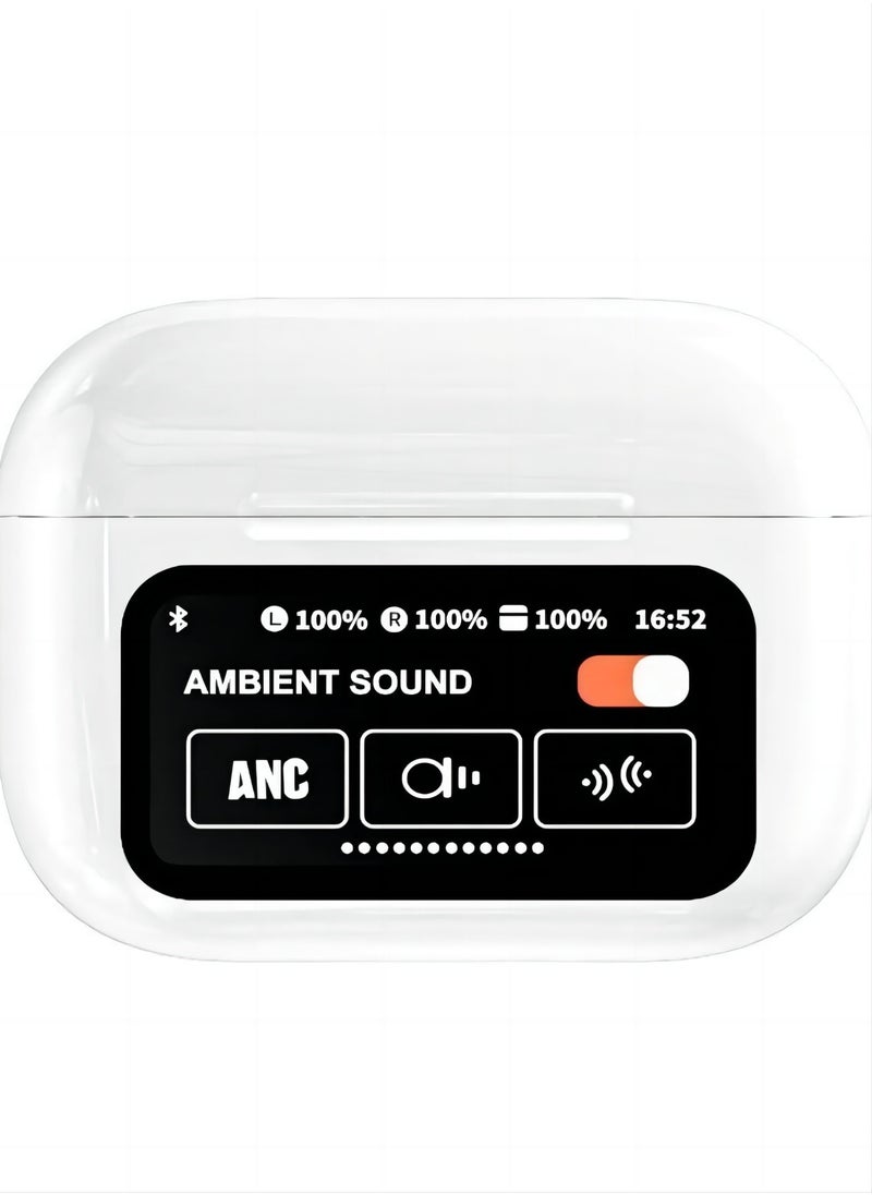 PRO - Smart touch control Bluetooth headset, wireless Bluetooth 5.4 headset touch control, with noise reduction, waterproof function, wireless Bluetooth sports headset (white) - Image 1