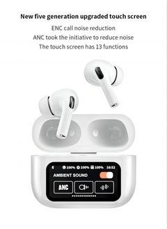 PRO Smart touch control Bluetooth headset, wireless Bluetooth 5.4 headset touch control, with noise reduction, waterproof function, wireless Bluetooth sports headset (white)  - Image 5