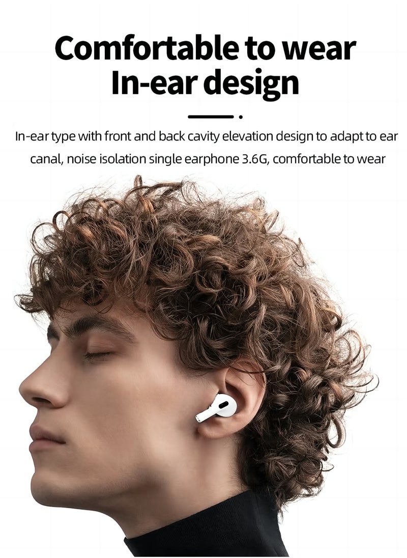 PRO - Smart touch control Bluetooth headset, wireless Bluetooth 5.4 headset touch control, with noise reduction, waterproof function, wireless Bluetooth sports headset (white) - Image 1