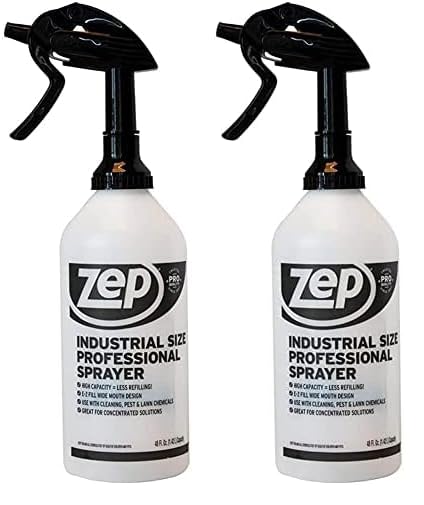 Zep Industrial Sprayer Bottle  48 Ounces C32810  Up to 30 Foot Spray Adjustable Nozzle Pack of 2 - Image 1