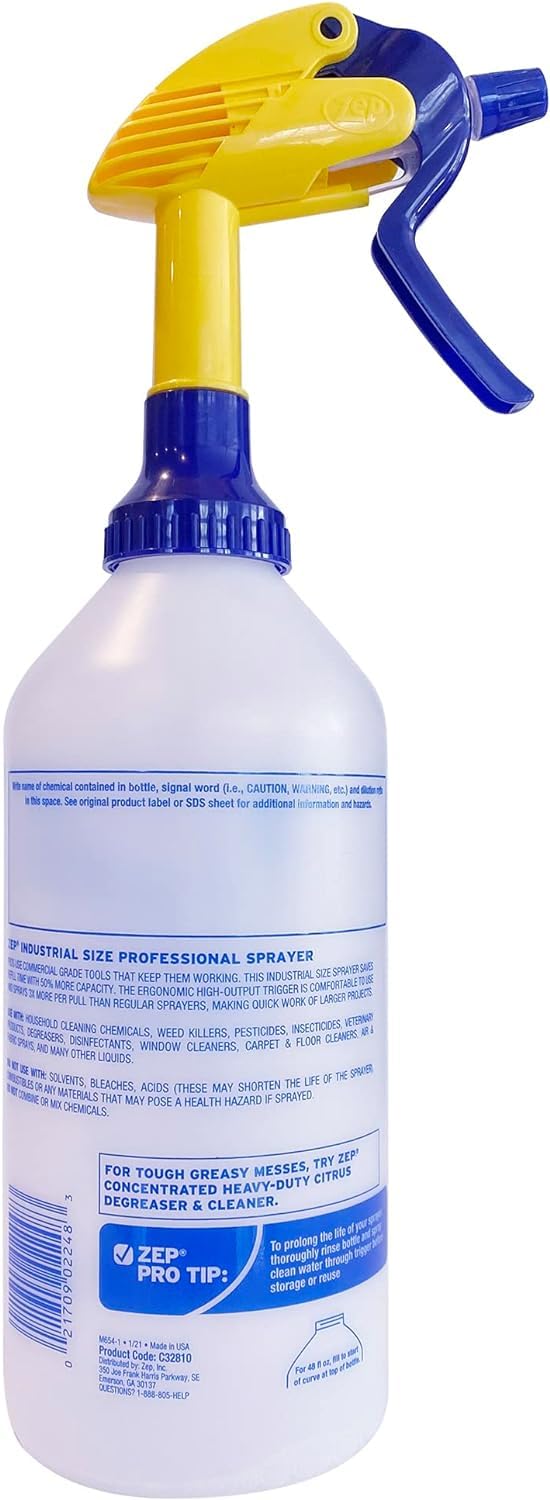 Zep Industrial Sprayer Bottle  48 Ounces C32810  Up to 30 Foot Spray Adjustable Nozzle Pack of 2 - Image 2