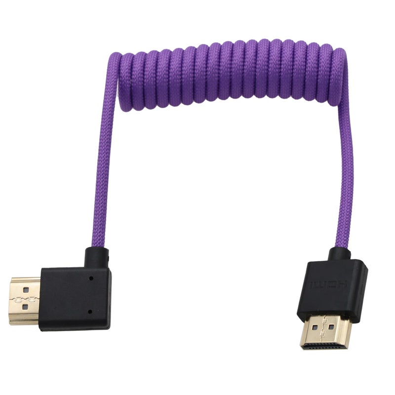 HangTon 8K 4K HDMI TypeA Cable for ATOMOS Ninja V Shinobi Z CAM E2S6F6M4 Mark II VILTROX Andycine Teradek Hollyland Mars 400 Transmission Purple Braided Coiled - Image 2