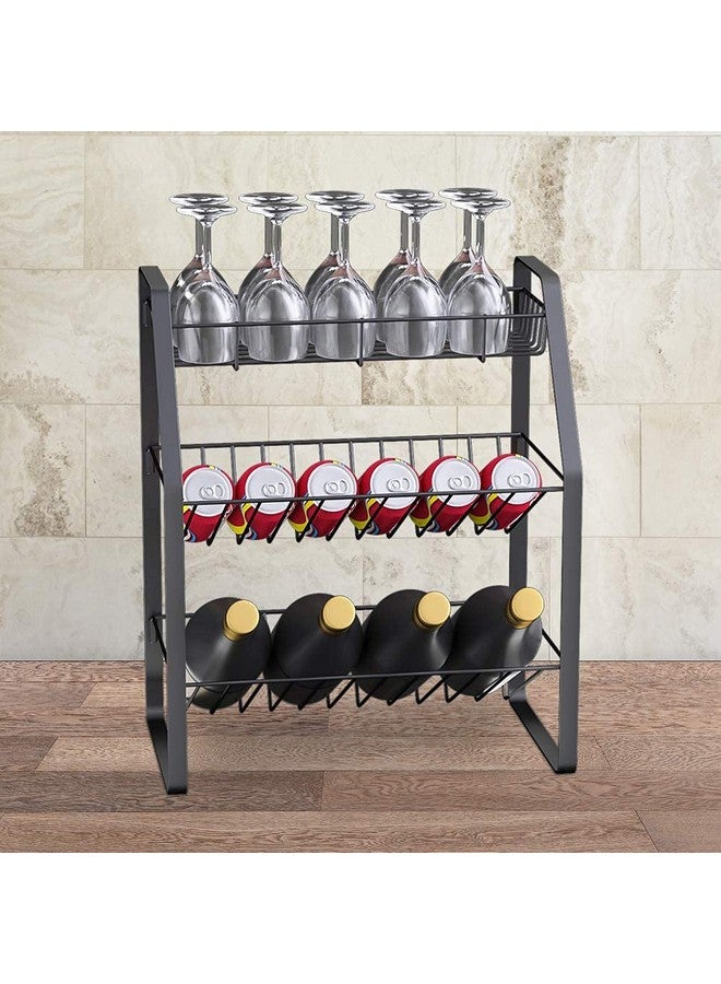 MosQuick® Spice Rack Organiser 3-Tier Shelf Organiser countertop Kitchen Seasoning Rack Holder for Spice Can Sauce Jars Bottle(Black, Metal) - Image 2