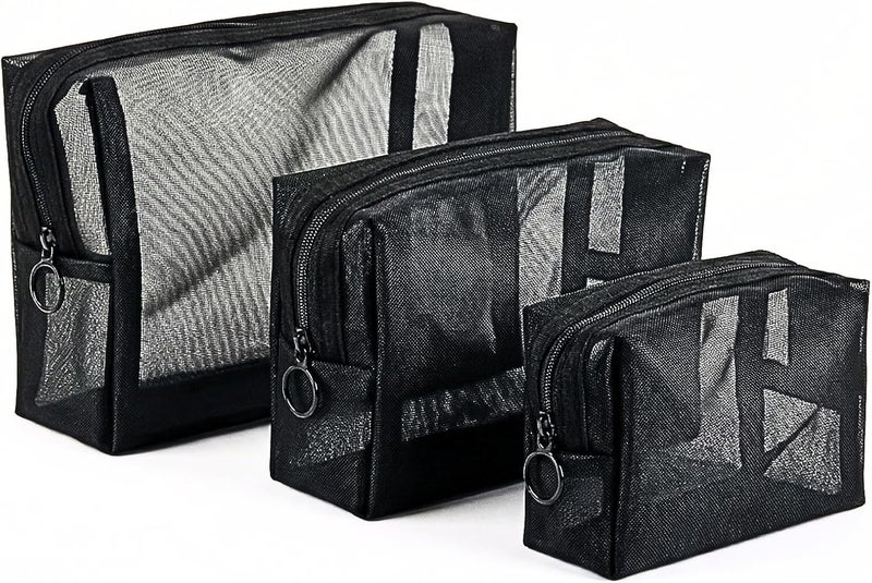 Clear Makeup Organizer Bag Set of 3 - Versatile Cosmetic Storage - Image 1