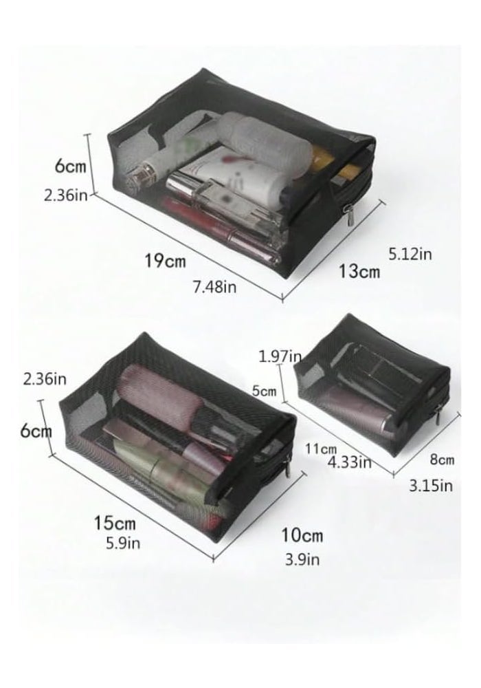 Clear Makeup Organizer Bag Set of 3 - Versatile Cosmetic Storage - Image 3