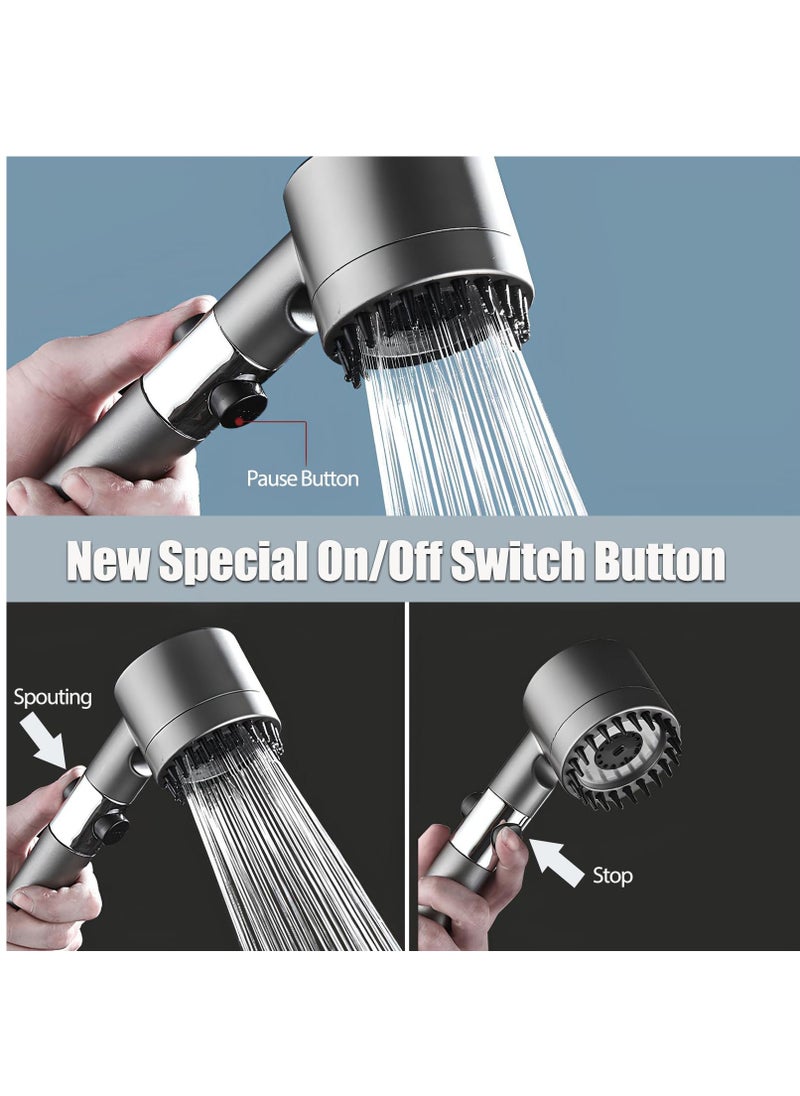 BORTONY - High Pressure Shower Head 3 Functions German Technology Handheld Showerhead with PP Cotton Filter Hard Water Softener Filtered Shower Head Built-in Powerful Cleaning - Image 1
