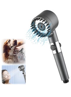 High Pressure Shower Head 3 Functions German Technology Handheld Showerhead with PP Cotton Filter Hard Water Softener Filtered Shower Head Built-in Powerful Cleaning