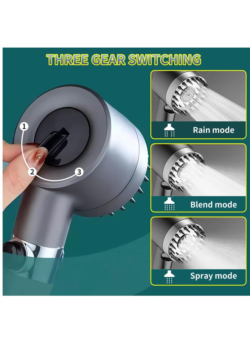 BORTONY - High Pressure Shower Head 3 Functions German Technology Handheld Showerhead with PP Cotton Filter Hard Water Softener Filtered Shower Head Built-in Powerful Cleaning - Image 1