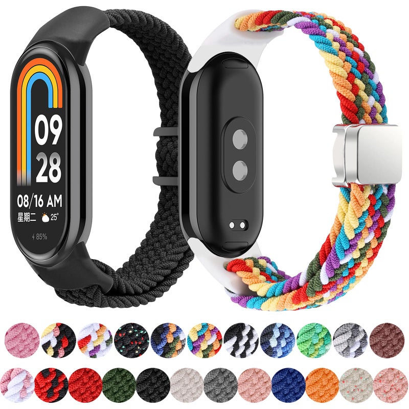 erorex For Xiaomi Smart Band 10 / 9 / 8 Nylon Braided Loop Magnetic Buckle Watch Band(Starlight Color Dots) - Image 3
