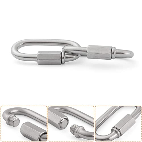 REZNOR Heavy Duty Oval Shape Galvanized Steel Screw Link Snap Hook Carabiner/Hook Swing Connector Multipurpose, SnapHook for Weight-Lifting Mountain Swinging Climbing Gym Silver (Pack of 2) - Image 3