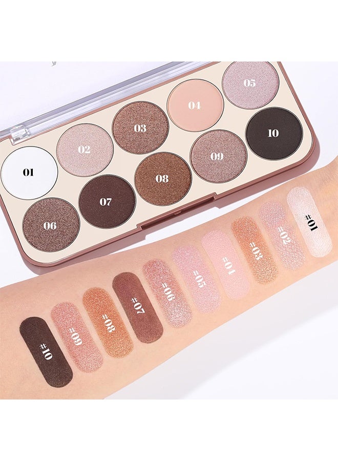 Miss Rose Professional Make-Up, 10-Colors Highlighter and Contour Kit: 2 In 1 Face Highlighter Contour Makeup Kit - Buildable Contour Powder Palette - Waterproof Long-Lasting Highlighter Palette - Image 5