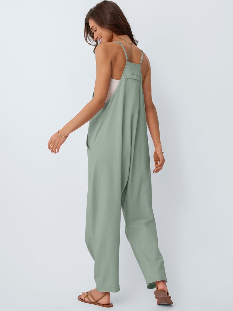 AUTOMET Womens Hawaii Hippie Clothes Halara Curvy Jumpsuits Cami Lounge Dress Backless Summer Outfits Beach Vacation Rompers Overalls Jumpers Fashion 2026 Sage L - Image 4
