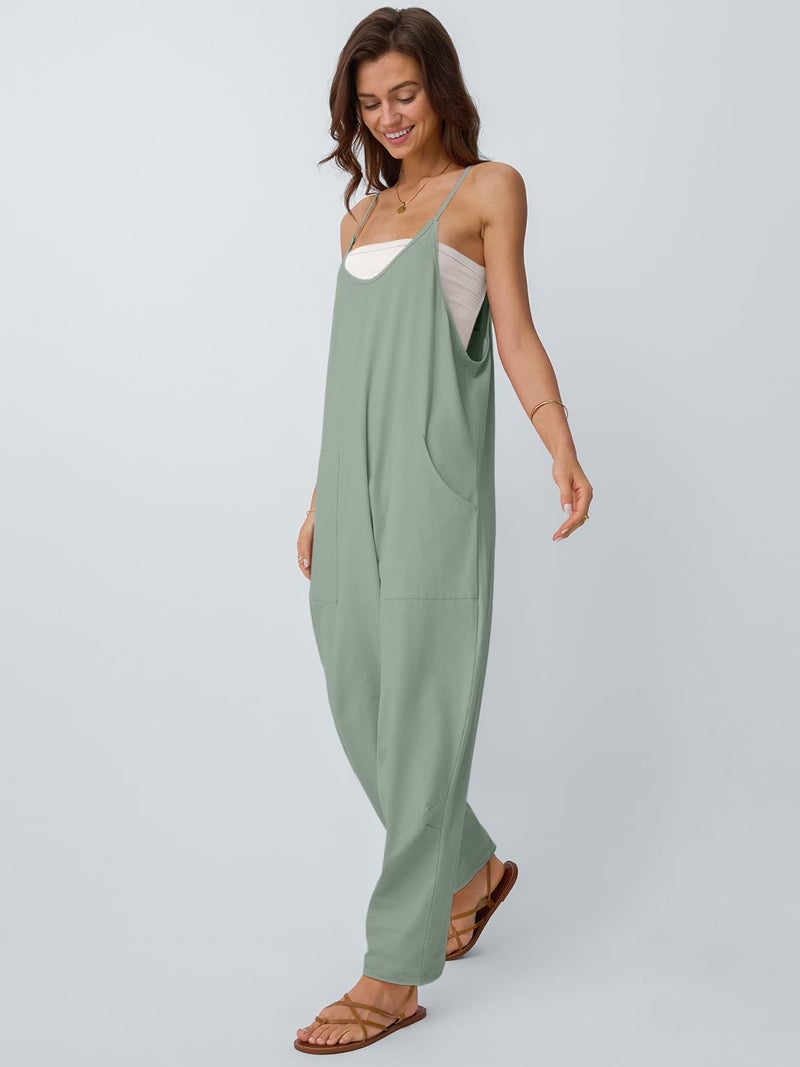 AUTOMET Womens Hawaii Hippie Clothes Halara Curvy Jumpsuits Cami Lounge Dress Backless Summer Outfits Beach Vacation Rompers Overalls Jumpers Fashion 2026 Sage L - Image 3