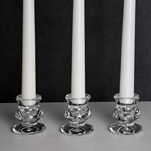 DEYBBY Clear Glass Candlestick Holders, Set of 2 Taper Candle Holders for Wedding, Decoration and Dinning - Image 4
