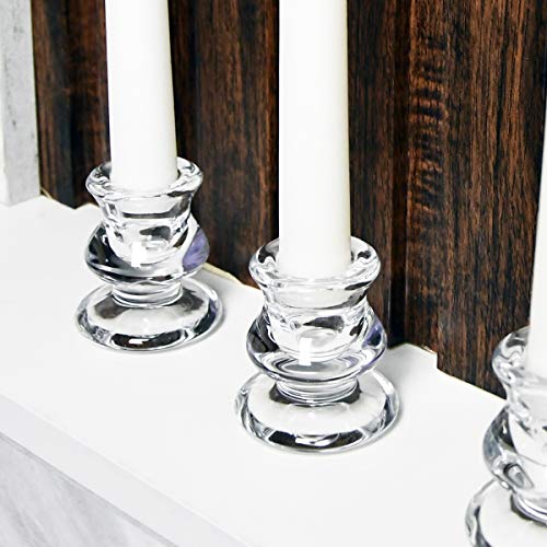 DEYBBY Clear Glass Candlestick Holders, Set of 2 Taper Candle Holders for Wedding, Decoration and Dinning - Image 2