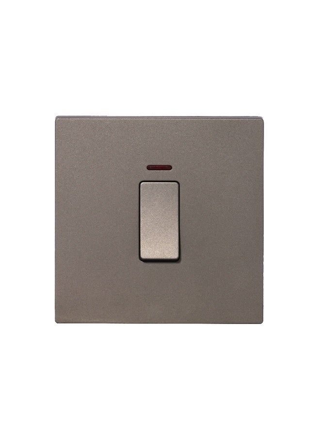 Donmarco 20A Switch – Ultra Thin Glass, Heavy-Duty Light and Appliance Control, Modern & Durable, Fire-Resistant Electric Switch, 15-Year Warranty, Wall Switch for Home and Office (Matt Grey) - Image 1