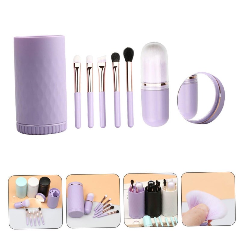 Professional Makeup Brush with Mirror Artificial Fiber Cosmetic Brushes for Face Beauty Portable Organizer Kit for Women Valentine Day Mother Day Christmas - Image 2