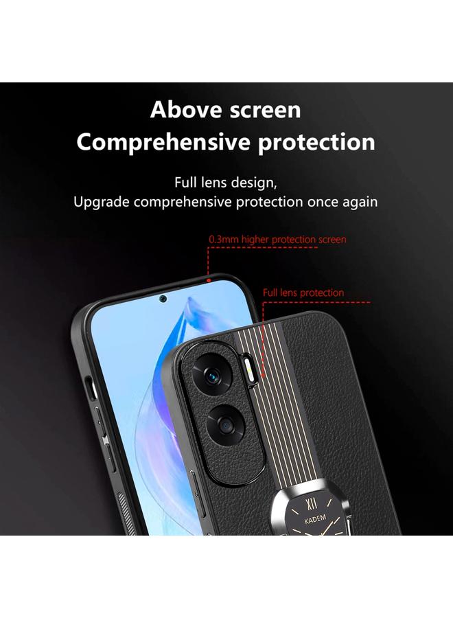 اس-توب جراب خلفي مغناطيسي من جلد الليتشي لهاتف Honor 90 Lite مع حامل - Image 5