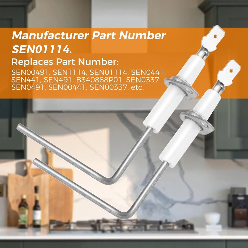 Lemfema SEN01114 Furnace Flame Sensor Replacement for Trane American Standard Furnace Flame Sensor, Replaces SEN0441, SEN441, SEN491, B340888P01, SEN0337, SEN0491, SEN00441, SEN00337, Stainless 2Pcs - Image 3