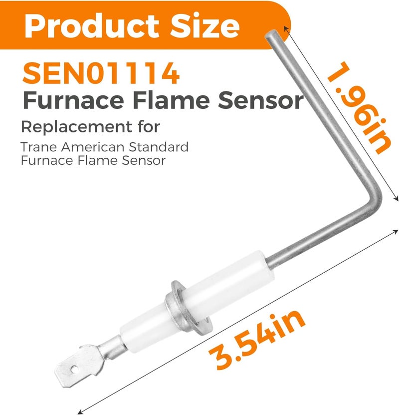 Lemfema SEN01114 Furnace Flame Sensor Replacement for Trane American Standard Furnace Flame Sensor, Replaces SEN0441, SEN441, SEN491, B340888P01, SEN0337, SEN0491, SEN00441, SEN00337, Stainless 2Pcs - Image 4