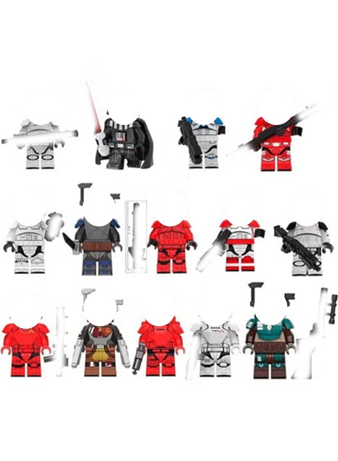 Toy building blocks mini character small particle plug-in toy model ornaments 16 pieces (ornaments style random)