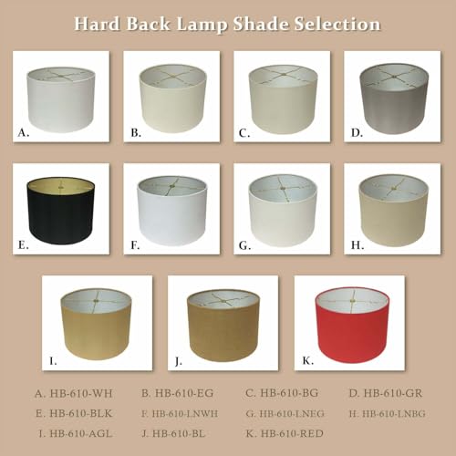 Royal Designs Inc Royal Designs, Inc. HB-610-12LNEG Shallow Drum Hardback Lamp Shade, 11 x 12 x 8.5, Linen Eggshell - Image 5