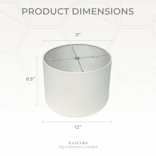 Royal Designs Inc Royal Designs, Inc. HB-610-12LNEG Shallow Drum Hardback Lamp Shade, 11 x 12 x 8.5, Linen Eggshell - Image 3