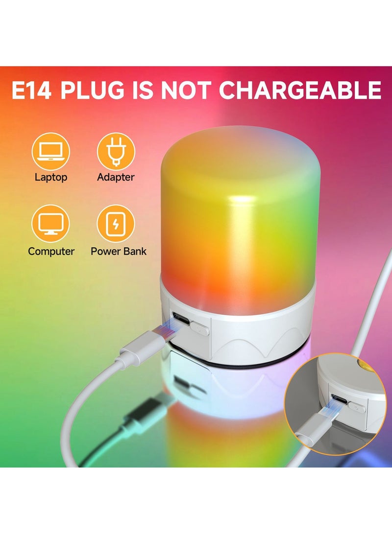 OHAHO 2 PACK USB Rechargeable Light Bulb With Remote Control Battery Operated Light Bulb for Lamps RGB Color Changing Bulb 12 Color Temperature Dimmable 3 Timers Cordless magnetic Night Light - Image 2