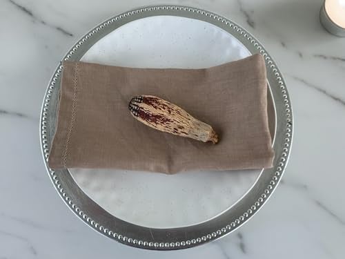 Eight Owls Linen Napkins –100% French Flax – Stonewashed Pure Linen Cloth Napkins - Size 18 Inch x 18 Inch – Set of 4 (Natural Rustic Taupe) - Image 2