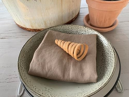 Eight Owls Linen Napkins –100% French Flax – Stonewashed Pure Linen Cloth Napkins - Size 18 Inch x 18 Inch – Set of 4 (Natural Rustic Taupe) - Image 3
